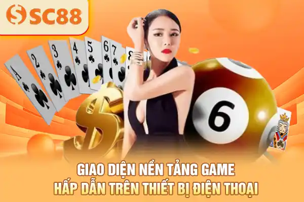 Giao diện nền tảng game hấp dẫn trên thiết bị điện thoại