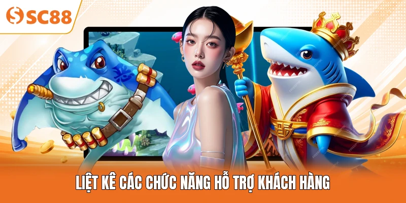 Liệt kê các chức năng hỗ trợ khách hàng